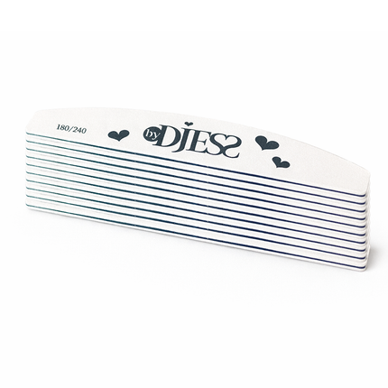 Vijl halve maan - grit 180/240 - wit - set 10 stuks - By Djess
