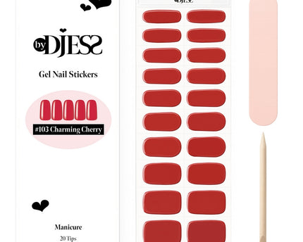 By Djess Gel Nail Stickers | Manicure | #103 Charming Cherry
