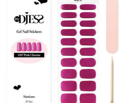 By Djess Gel Nail Stickers | Manicure | #117 Pink Chrome